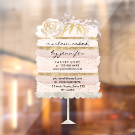 Trouwtaart uitsnede gouden glitter evenementenorga raamsticker