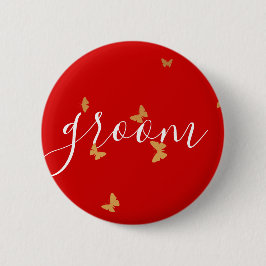 Trouwtaart Vlinders Ronde Button 5,7 Cm