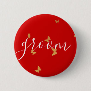 Trouwtaart Vlinders Ronde Button 5,7 Cm