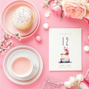 Trouwtaart waterverf Tafel Nummer Zitting Grafiek Kaart