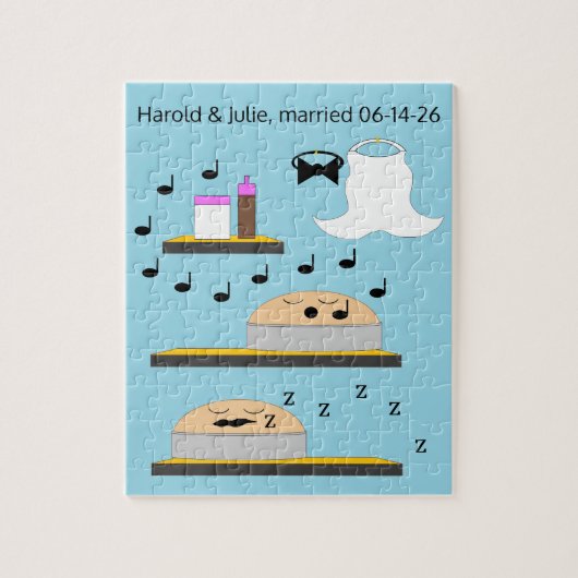 Trouwtaarten voor het bevriezen legpuzzel (Verticaal)