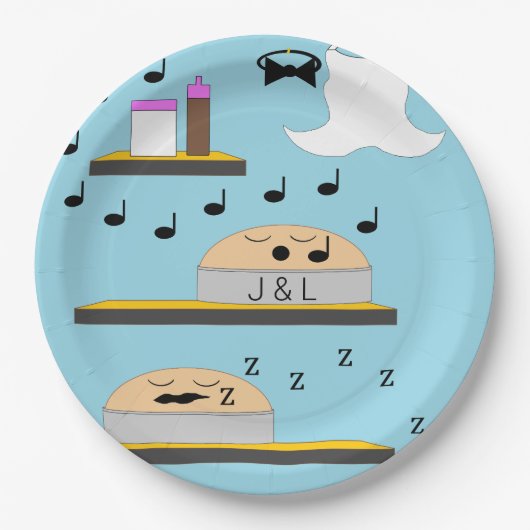 Trouwtaarten voor het bevriezen papieren bordje (Voorkant)