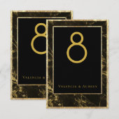 Trouwtaartnummers in graniet en goud kaart (Voorkant / Achterkant)