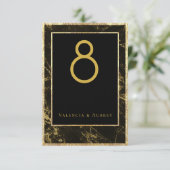 Trouwtaartnummers in graniet en goud kaart (Staand voorkant)