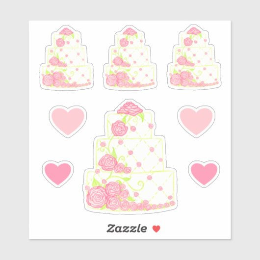 Trouwtaartstickers Sticker (Vel)
