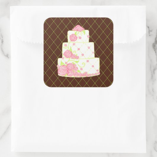 Trouwtaartstickers Vierkante Sticker (Tas)