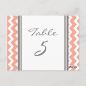 Trouwtafel Aantal Kaarten Coral Grey Chevron (Achterkant)
