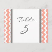 Trouwtafel Aantal Kaarten Coral Grey Chevron (Voorkant)