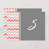 Trouwtafel Aantal Kaarten Coral Grey Chevron (Voorkant / Achterkant)
