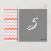 Trouwtafel Aantal Kaarten Coral Grey Chevron (Achterkant)