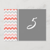 Trouwtafel Aantal Kaarten Coral Grey Chevron (Voorkant)