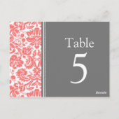 Trouwtafel Aantal Kaarten Grijs Koraal (Achterkant)