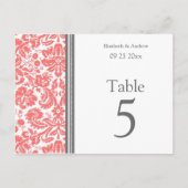 Trouwtafel Aantal Kaarten Grijs Koraal (Voorkant)