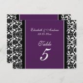 Trouwtafel Aantal Kaarten Plum Damask (Voorkant / Achterkant)