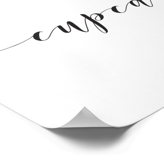 Trouwtafel bord 'Liefde en Cupcakes' Poster (Hoek)