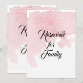 Trouwtafel borden Modern Waterverf Wash Pink Kaart (Voorkant / Achterkant)