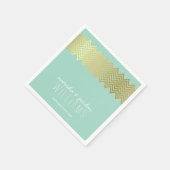 TROUWTAFEL DECOR chevron patroon gouden munt Servet (Hoek)