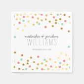 TROUWTAFEL DECOR confetti schattige gouden munt ko Servetten (Voorkant)