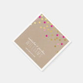 TROUWTAFEL DECOR confetti spots goud roze kraft Servetten (Hoek)