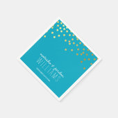 TROUWTAFEL DECOR confetti spots goud turquoise Servetten (Hoek)