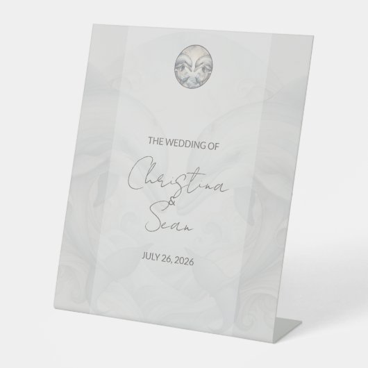 Trouwtafel Dolfijn Thema Reclamebord Met Voetstuk (Voorkant)