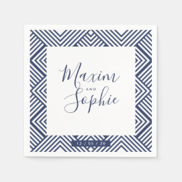TROUWTAFEL geo eenvoudige moderne bruiloft marineb Servet