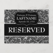Trouwtafel GERESERVEERD Teken kant patroon Briefkaart (Achterkant)