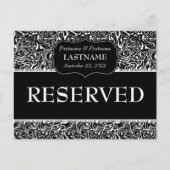 Trouwtafel GERESERVEERD Teken Modern Patroon Briefkaart (Voorkant)