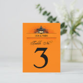 Trouwtafel Kaart - Halloween Liefde Sinaasappel &  (Staand voorkant)