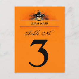 Trouwtafel Kaart - Halloween Liefde Sinaasappel &