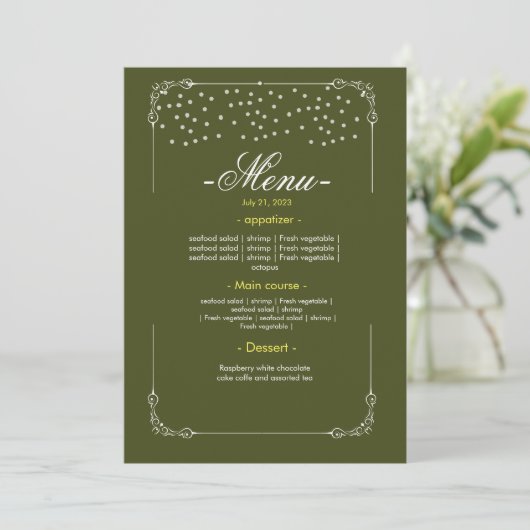 Trouwtafel Menu Plat Menu (Staand voorkant)