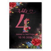 Trouwtafel Nummer 4 Kaart Blush Bloemen (Achterkant)