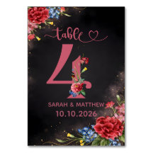 Trouwtafel Nummer 4 Kaart Blush Bloemen