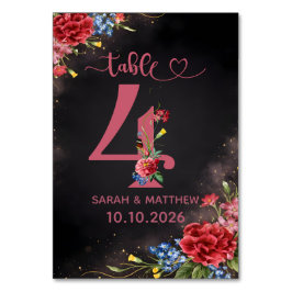 Trouwtafel Nummer 4 Kaart Blush Bloemen