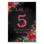 Trouwtafel Nummer 5 Kaart Blush Bloemen (Achterkant)