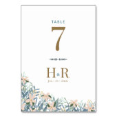Trouwtafel Nummer Beginletters Datum Wilde Bloemen Kaart (Achterkant)