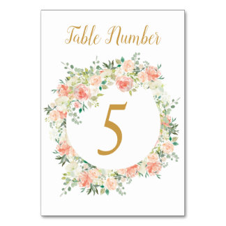Trouwtafel nummer | Blush-Rozen Kaart