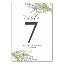 Trouwtafel nummer Botanische Lavendel Kaart