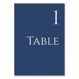 Trouwtafel nummer-donker blauw en wit kaart