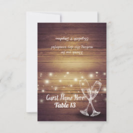 Trouwtafel Nummer Escort Champagne Glazen Hout Kaart