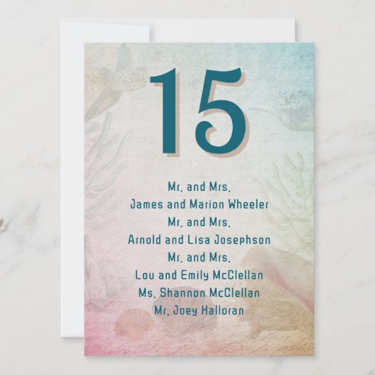 Trouwtafel nummer gastenlijst Kaarten (Voorkant)