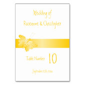 Trouwtafel nummer gele vlinder kaart (Achterkant)