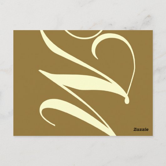 Trouwtafel Nummer Gouden Crème Monogram M Briefkaart (Achterkant)