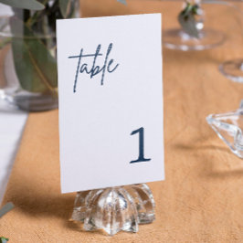 Trouwtafel nummer in marineblauw kaart