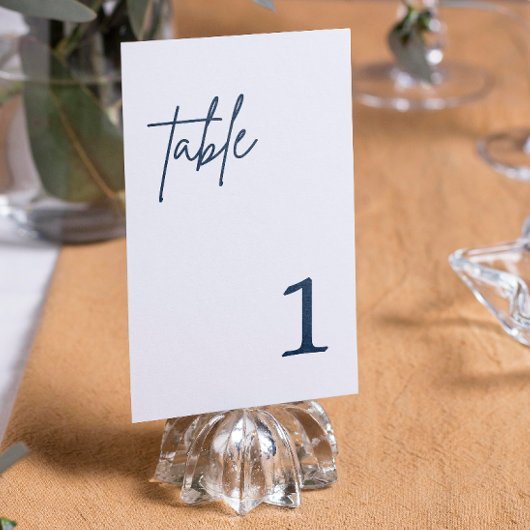 Trouwtafel nummer in marineblauw kaart