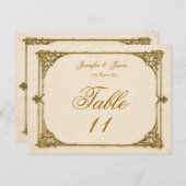 Trouwtafel Nummer Kaart Antiek / Lijst (Voorkant / Achterkant)