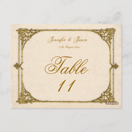 Trouwtafel Nummer Kaart Antiek / Lijst (Achterkant)