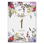 Trouwtafel nummer kaart boho wilde bloem (Achterkant)