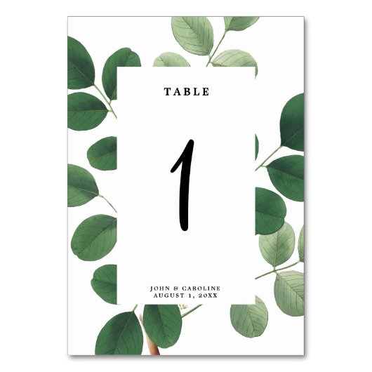 Trouwtafel nummer kaart botanisch (Achterkant)