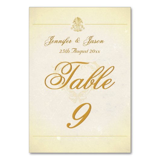 Trouwtafel nummer Kaart  perkament papier (Voorkant)